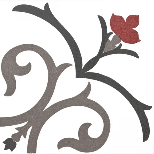 Kerion Dekor Branche Framboise röd/grå