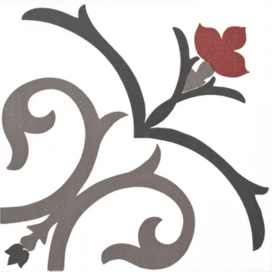 Kerion Dekor Branche Framboise röd/grå