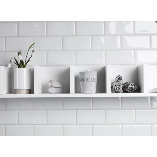 Cotton White Vit Vågig Glossy Blank