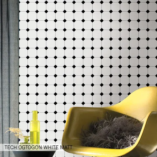 Tech Octagon Vit Matt Mosaik