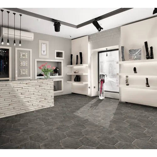 Retro Cendra Grå Hexagon