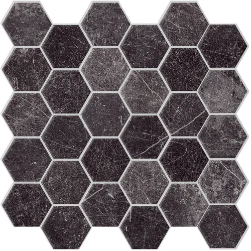 Panarea Black Svart Nat Hexagon Rect