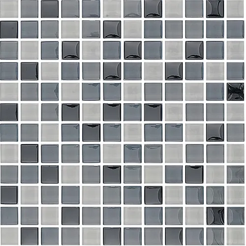 Glasmosaik Gråmix blank