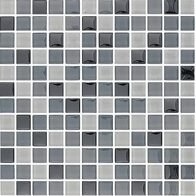 Glasmosaik Gråmix blank