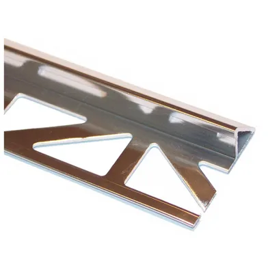 Kakellist 45°  10 mm alu. silver blank 2,5m