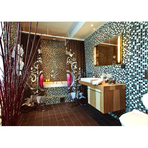 Glasmosaik Gråmix blank