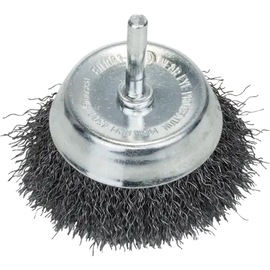 Koppstålborste, Ø 6 mm skaft Ø 75 mm, Grov