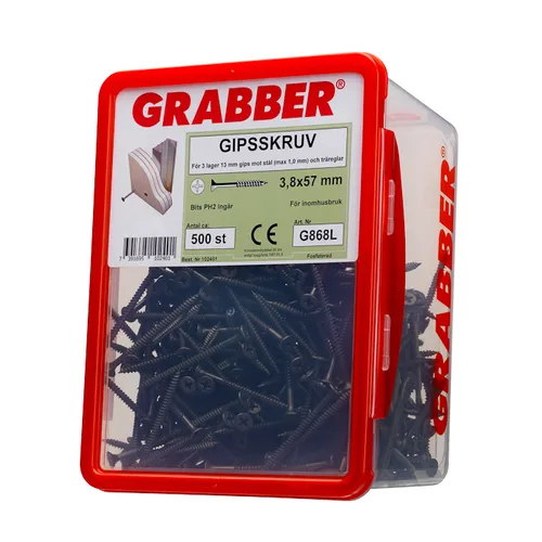 Gipsskruv Stål 3,8x57 mm, 500 st/frp