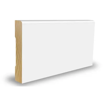 Sockel vitmålad furu, NCS 0500-N 12x56 mm, 4400 mm