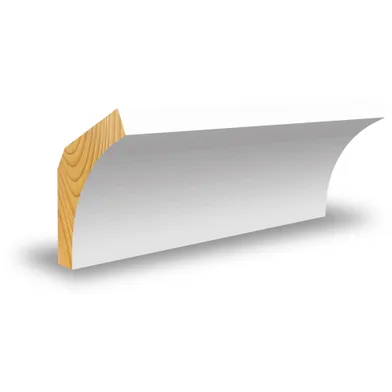 Hålkälslist vitmålad furu 15x43 mm, 135°, 3600 mm