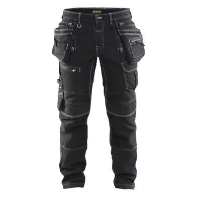 Hantverksbyxa Denim m. stretch X1900, Svart Strl. C48