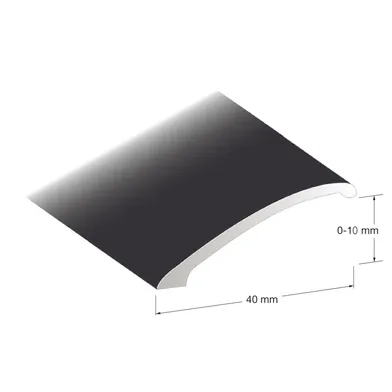 Nivålist 0-15 mm Slät 200 cm, Svart, Nr 130