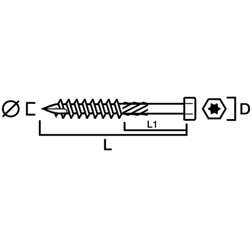 Träskruv Impreg®+ sexkant SS-H 6,0x50 mm, 100 st/frp