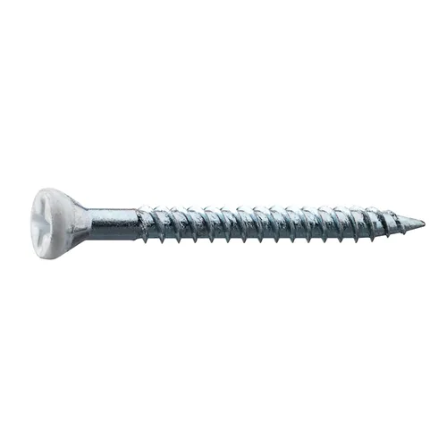 Spånskive-/sockelskruv Trä/Stål 3,8x42 mm, Vit, 100 st/frp