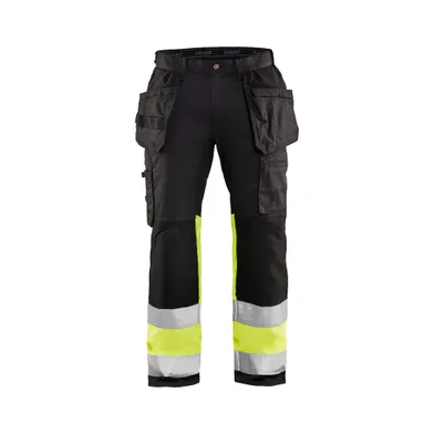 Varselbyxa med stretch, Svart/Gul Strl. C54