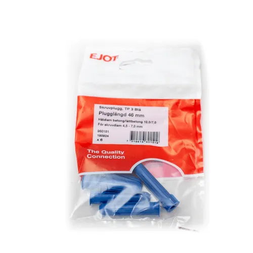 Plastplugg m. krage TP2, Röd, 35 mm, 12 st/frp