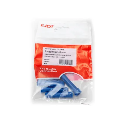 Plastplugg m. krage TP3, Blå, 46 mm, 6 st/frp