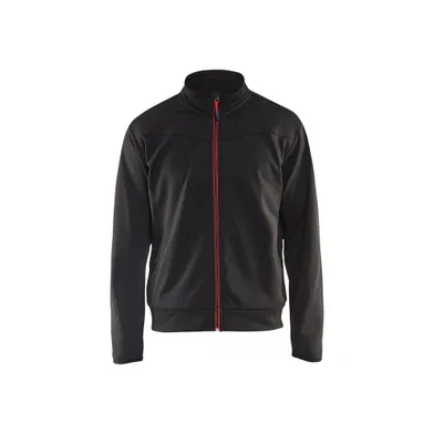 Tröja med dragkedja, Svart/Röd Strl. XL