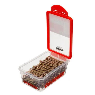 Spånskive-/sockelskruv Trä/Stål 3,8x58 mm, Gul, 250 st/frp