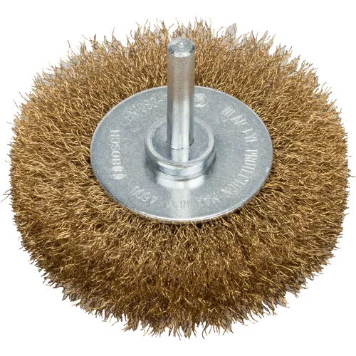 Skivstålborste Mässing, Ø 6 mm skaft Ø 75 mm