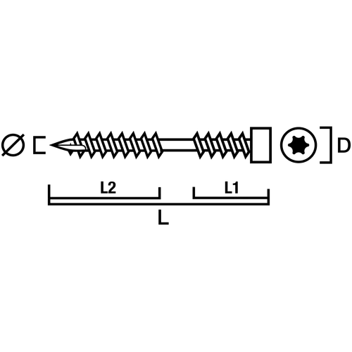 Trallskruv Pro Impreg X4 4,8x60 mm, 1200 st/frp