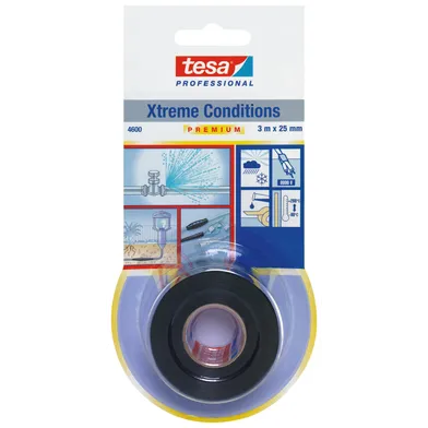 Silikontejp Xtreme Conditions 25 mm, 3 m, Svart
