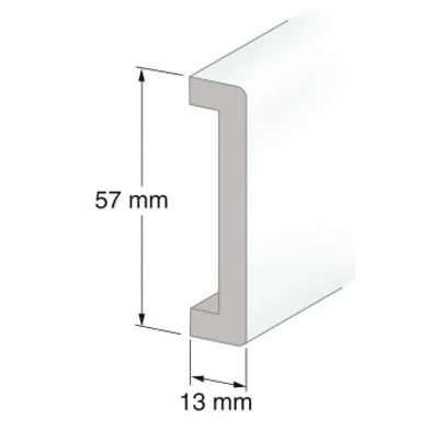 Dörrfoder 57x13 mm 230 cm, Vit, PL 73