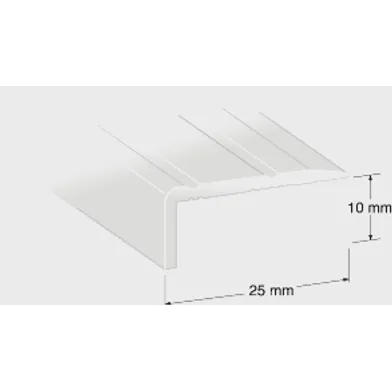 Tröskellist 10x25 mm 200 cm, Silver, Nr 47