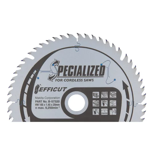 Cirkelsågklinga f. sänksåg 190/20 mm, 56T, Trä