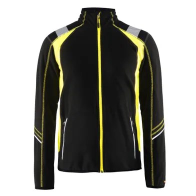 Microfleecejacka, Svart/Gul Strl. M