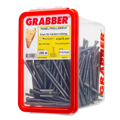 Panelskruv PTX m. borrspets C4 4,5x75 mm, 250 st/frp