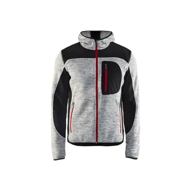 Stickad jacka, Gråmelerad Strl. XL