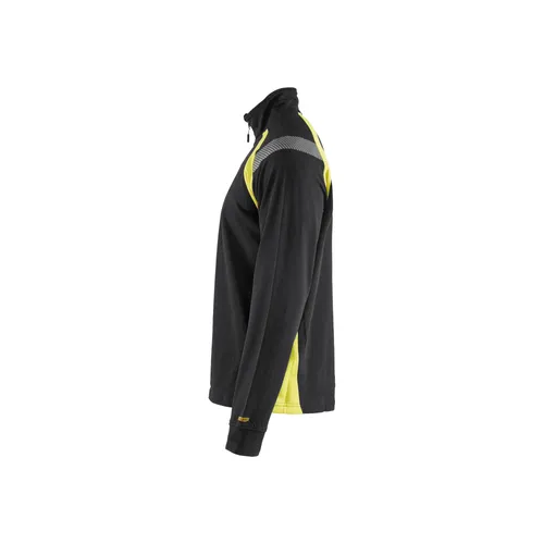 Tröja halfzip, Svart/Varselgul Strl. XL