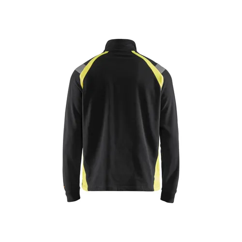 Tröja halfzip, Svart/Varselgul Strl. XL