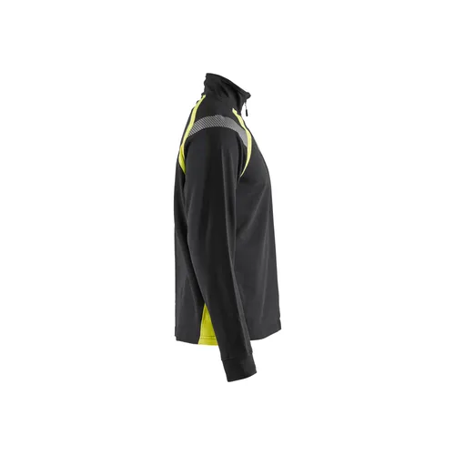Tröja halfzip, Svart/Varselgul Strl. XL