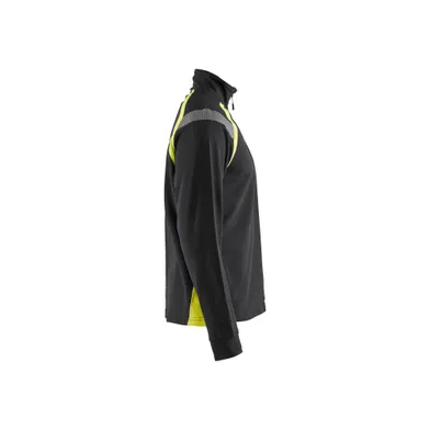 Tröja halfzip, Svart/Varselgul Strl. XXL