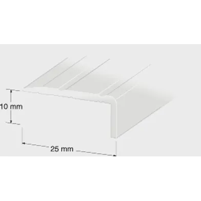 Tröskellist 10x25 mm 100 cm, Silver, Nr 47