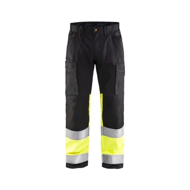 Varselbyxa med stretch, Svart/Gul Strl. C48