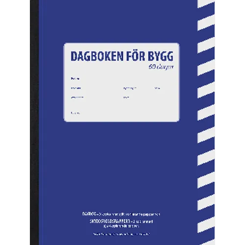 Byggdagbok A4 Blå, 60 dagars