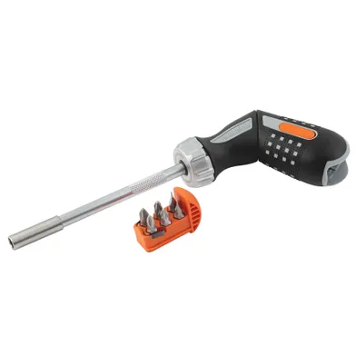 Spärrskruvmejsel för bits m. pistolgrepp Inkl. 6 st 1/4'' bits