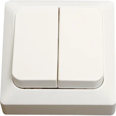 Strömbrytare utanpåliggande Kron tvåkretsar, Vit