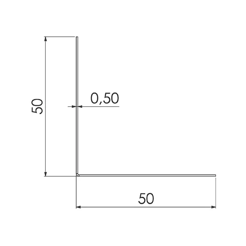 Hörnprofil H 50/50 3000 mm