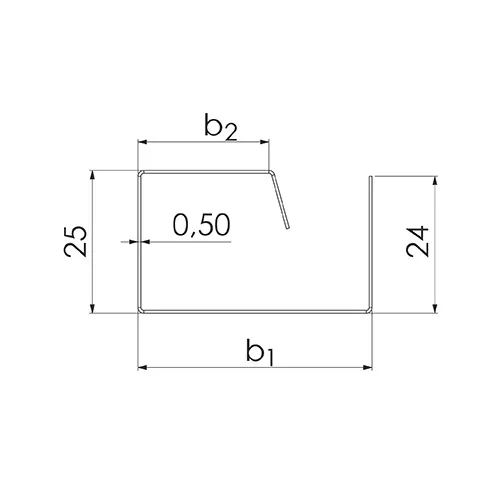 Balkflänslist BFL 8-10 röd, 2000 mm
