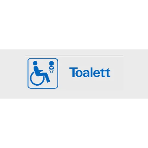Symbolskylt Handikapptoalett 225x80 mm