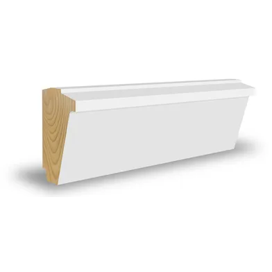 Skugglist vitmålad furu 21x43 mm, 4400 mm