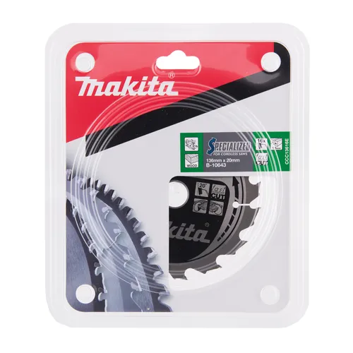 Cirkelsågklinga f. batteridrift, Trä 136/20 mm, 16T, Special