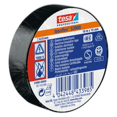 Isoleringstejp 15 mm, 10 m, Svart