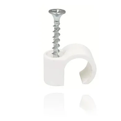 Ledningshållare, skruv 10-14 mm, Vit, 100-pack