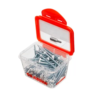 List- & foderskruv med borrspets och stödgänga Trä/Stål 4,2x48 mm, Vit, 100 st/frp