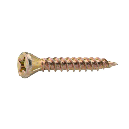 Spånskive-/sockelskruv Trä/Stål 3,8x28 mm, Gul, 250 st/frp